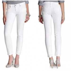 PAIGE Skyline Ankle‎ Peg Skinny Jeans in Optic White Size 29 USA